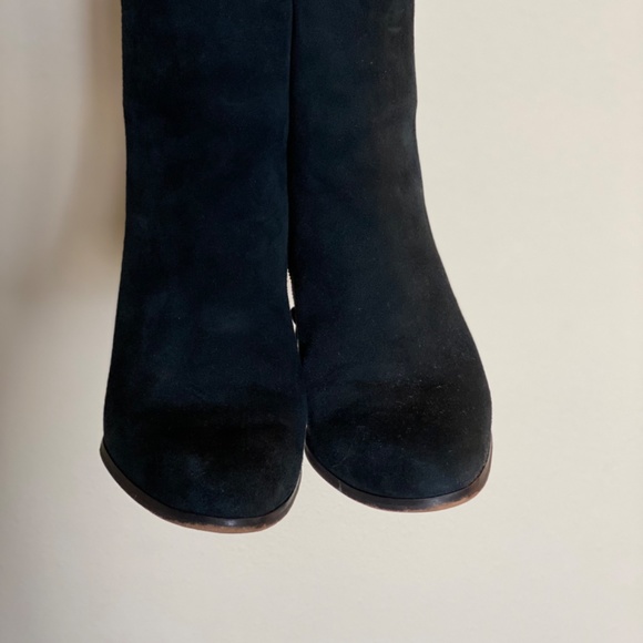 Black suede coach heeled boots - Picture 2 of 5